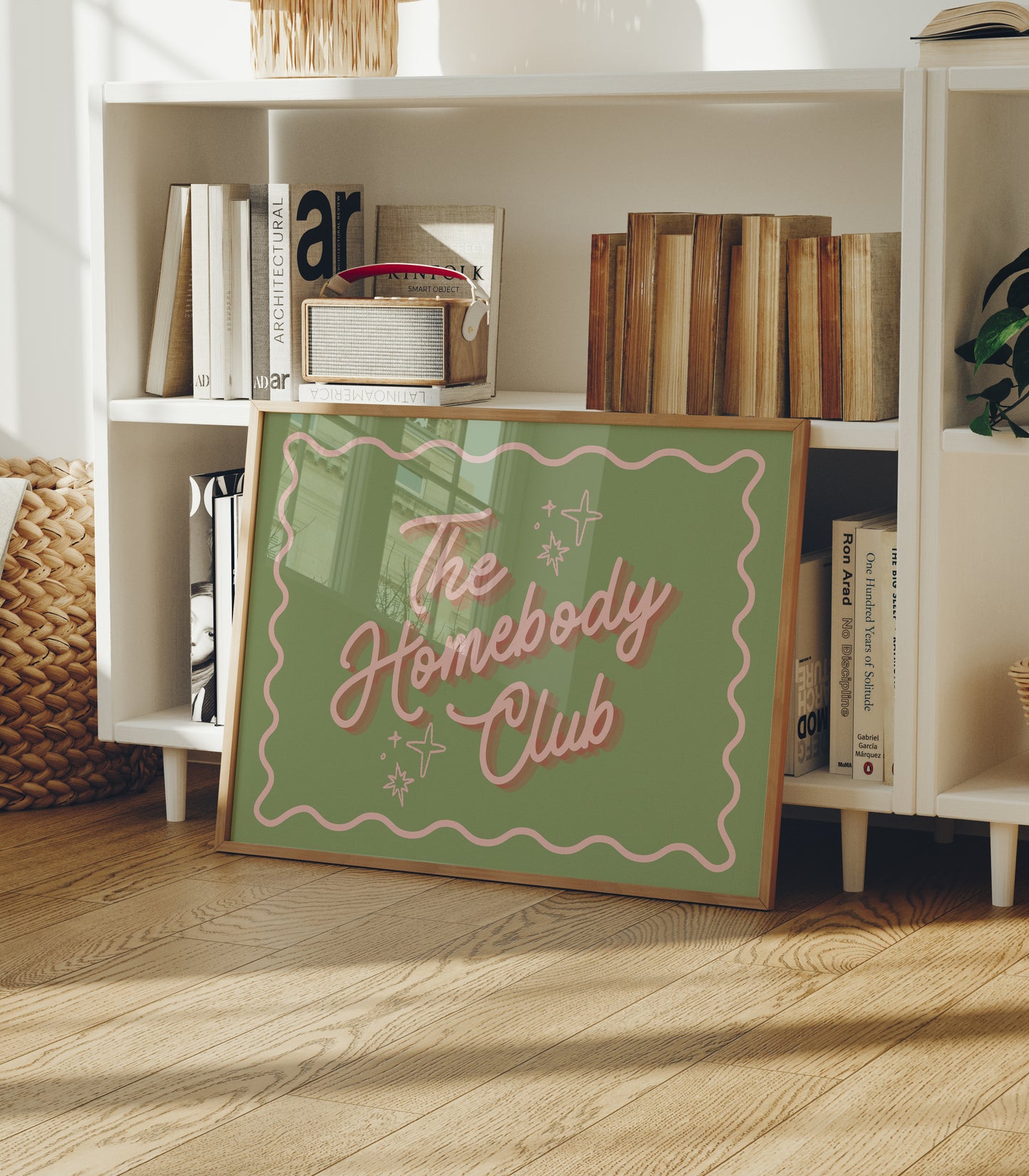 The Homebody Club Pink & Green Sign- Digital Print
