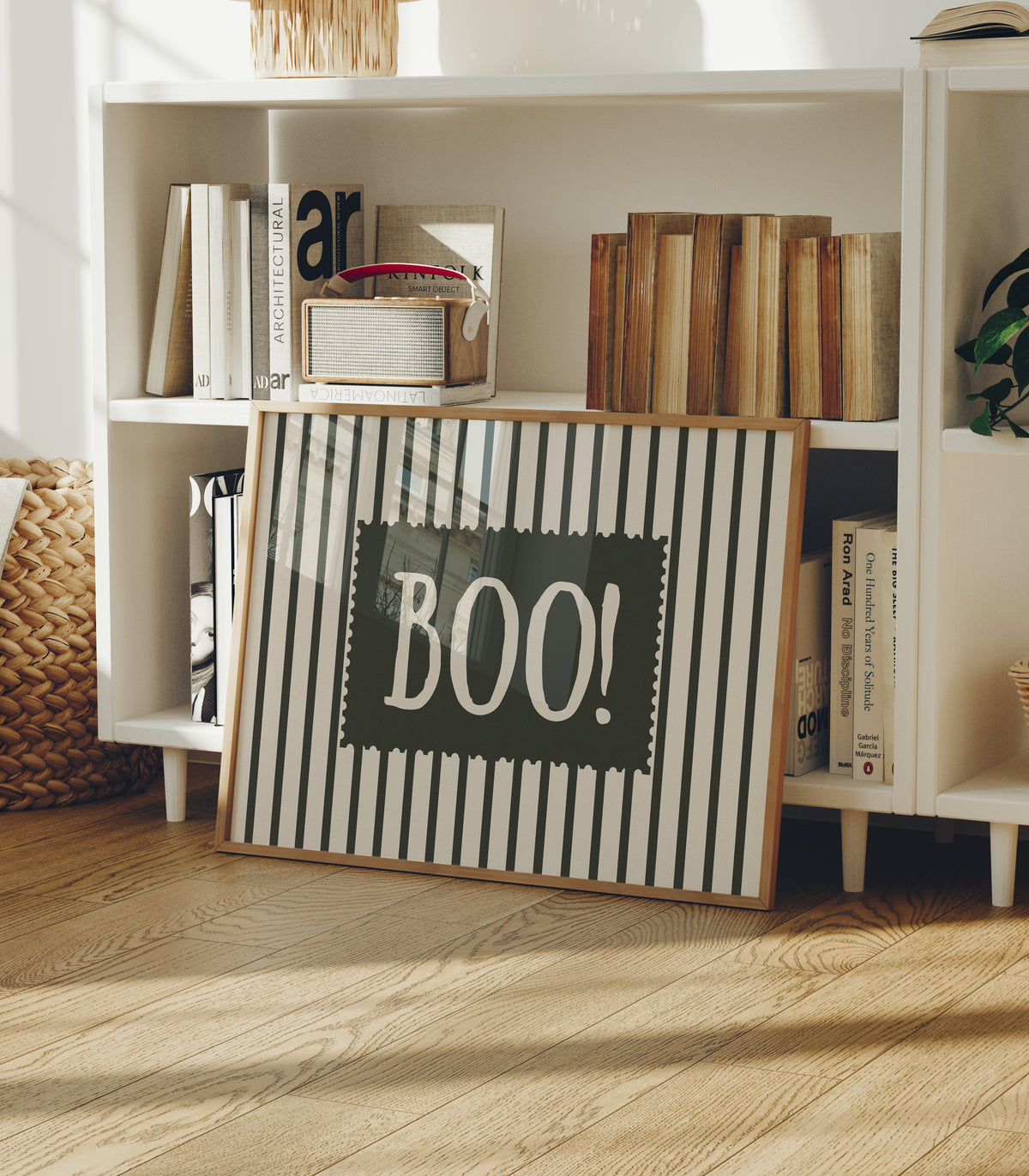 BOO! | Striped Stamp Print