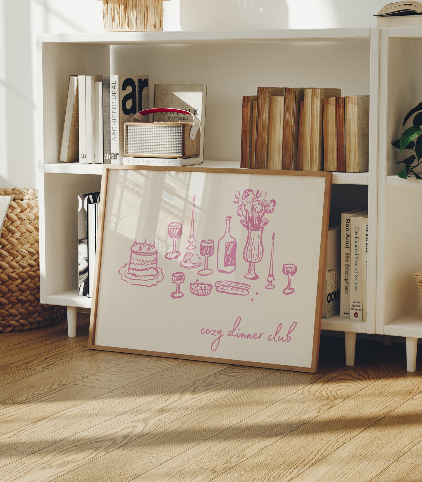 Pink Cozy Dinner Club Art - Digital Print