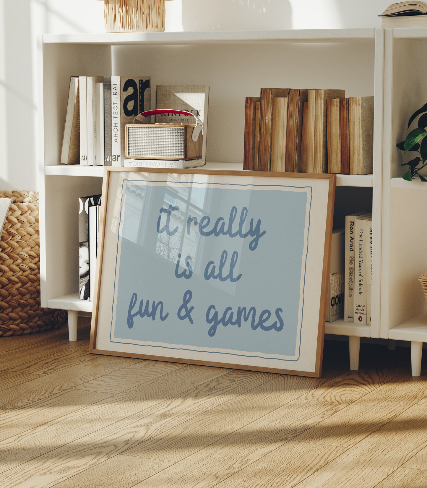 It Really Is All Fun & Games — Blue Digital Print
