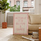 Pink Actually It Is All Fun & Games | Fun Wall Art | Dorm Decor