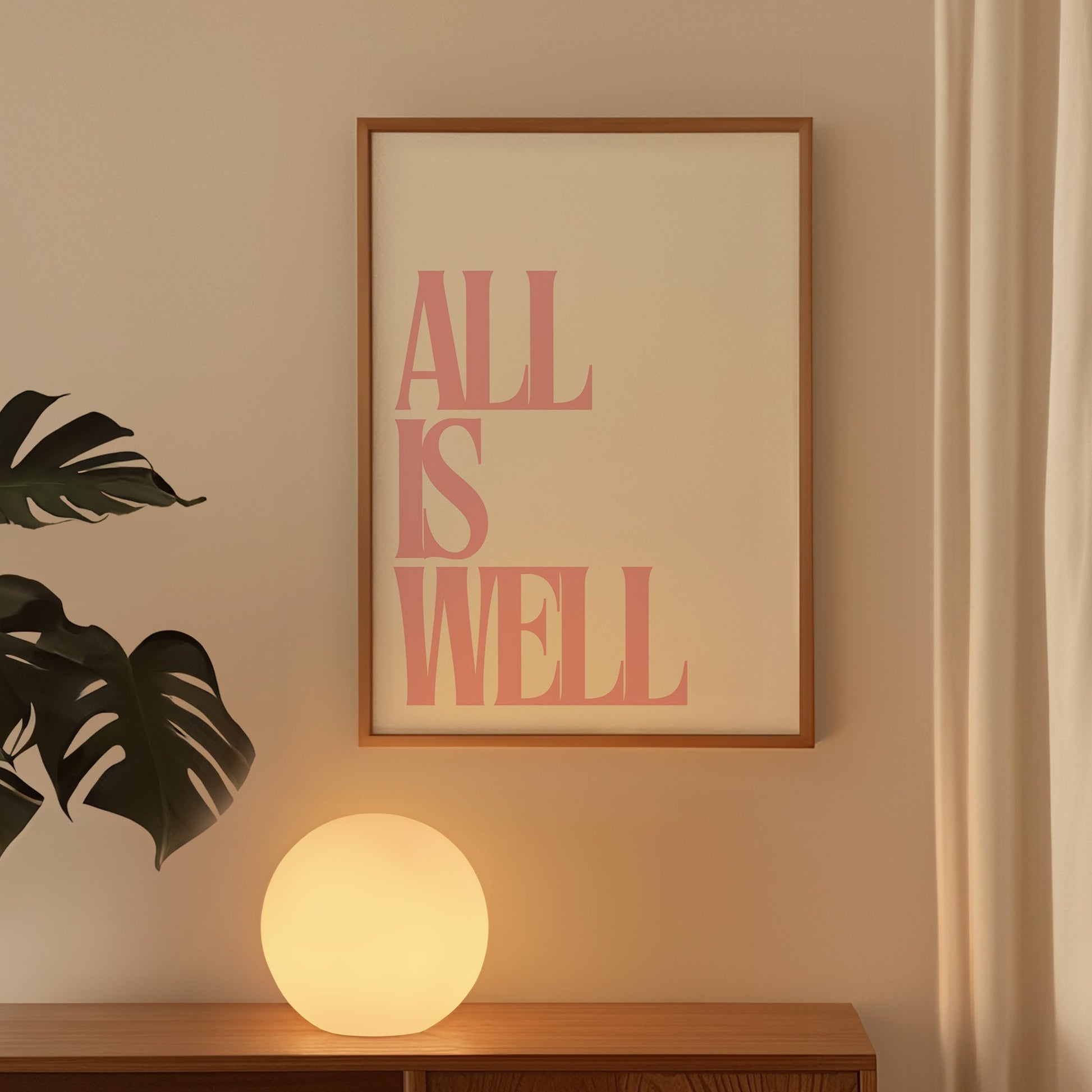 Pink All is Well Positivity Print