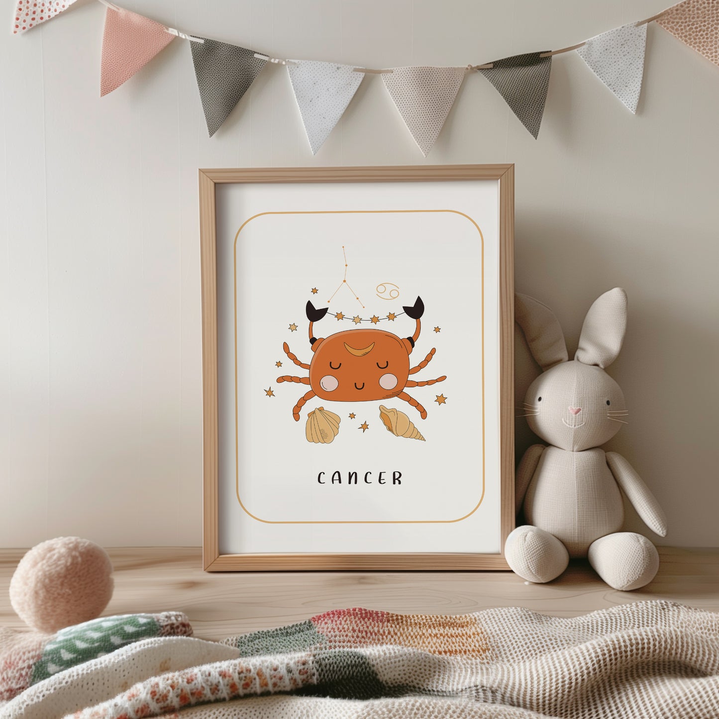 Baby Cancer Nursery Wall Art, Zodiac Nursery Print