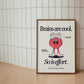Brains Are Cool, So Is Effort Retro Character Poster - Digital Print