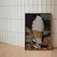 Retro Style Glitter Ice Cream Print - Digital Print