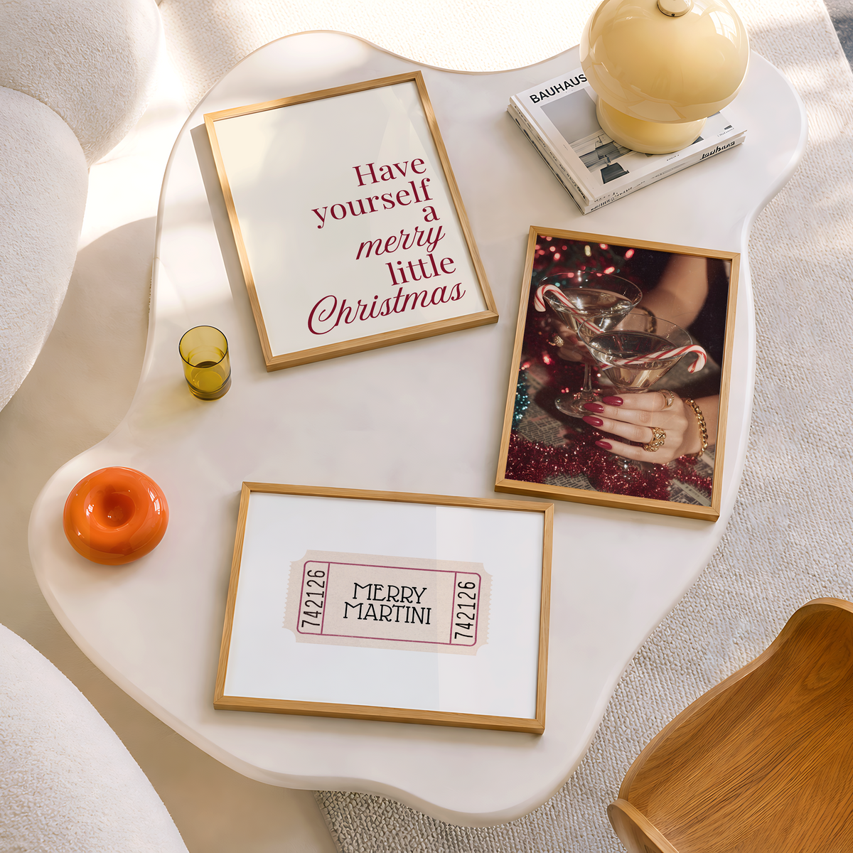 Merry Martini Christmas Gallery Wall Set of 3