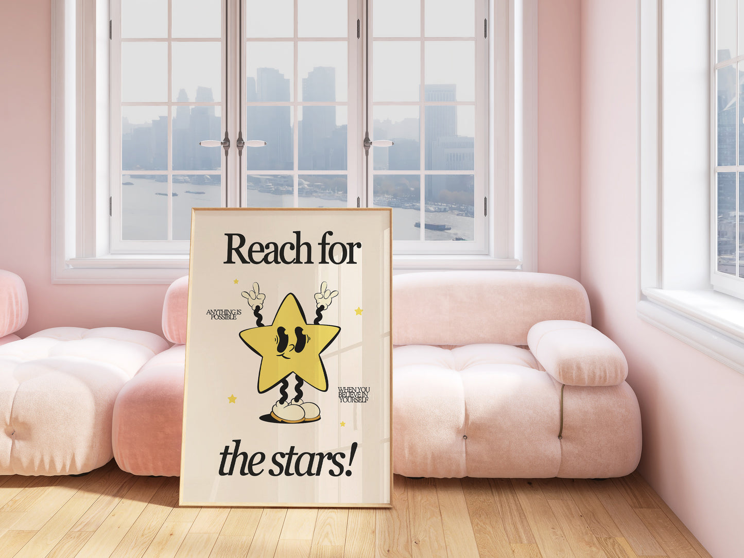 Reach for the Stars — Retro Motivational Classroom Print