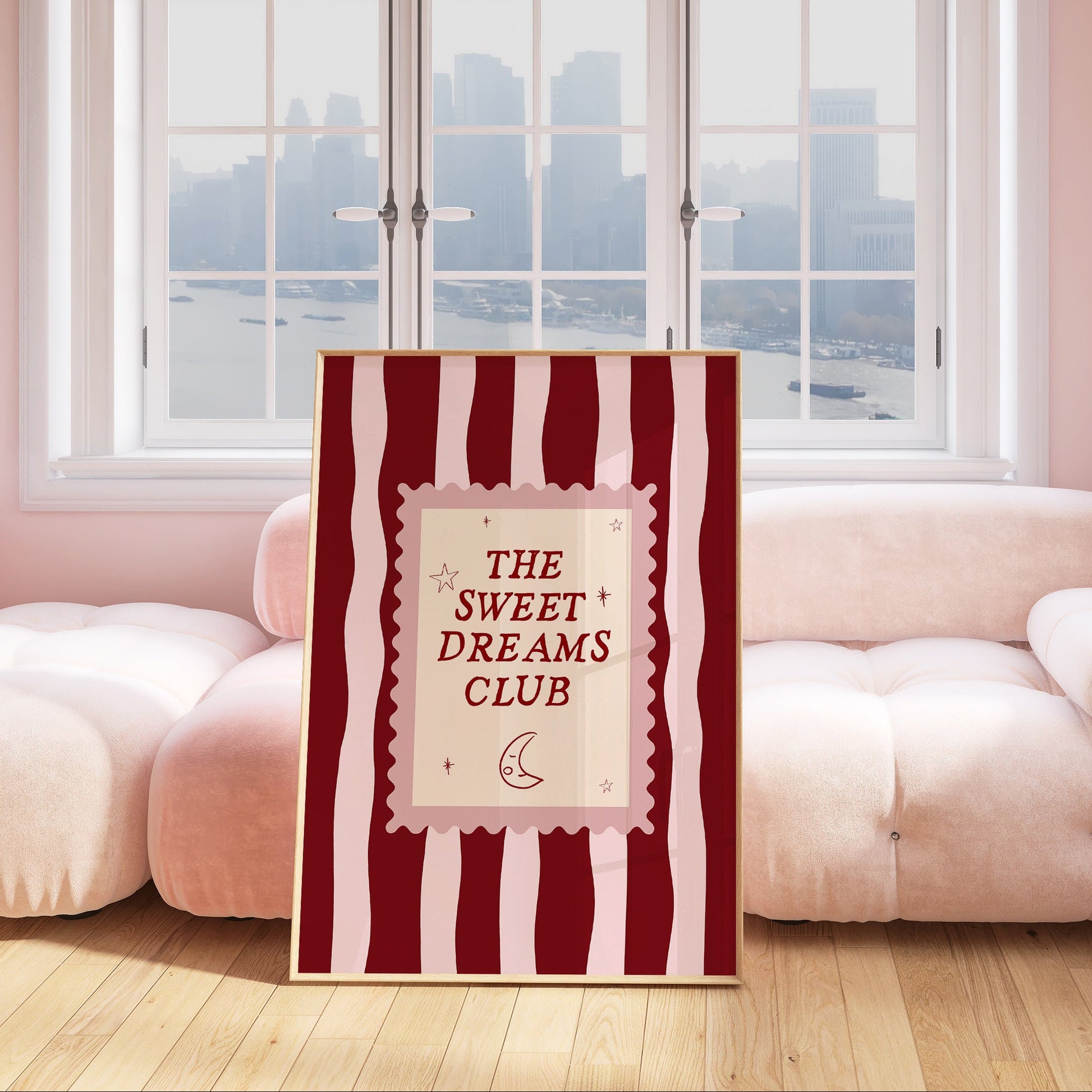 Pink Striped - The Sweet  Dreams Club Girls Room Decor