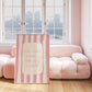 Pink and cream striped print featuring the handwritten quote "I'm nicer when I like my outfit" in pink script