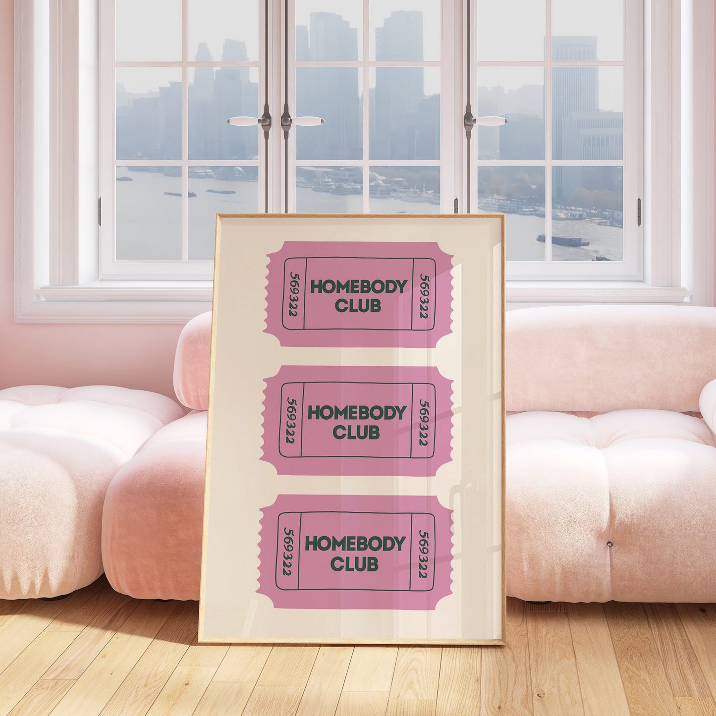 The Homebody Club Retro Ticket Sign - Digital Print