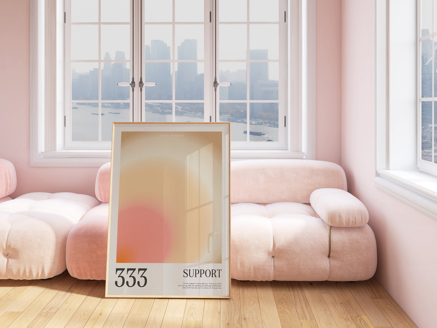 Angel Number Poster 333 Gradient Art - Digital Print
