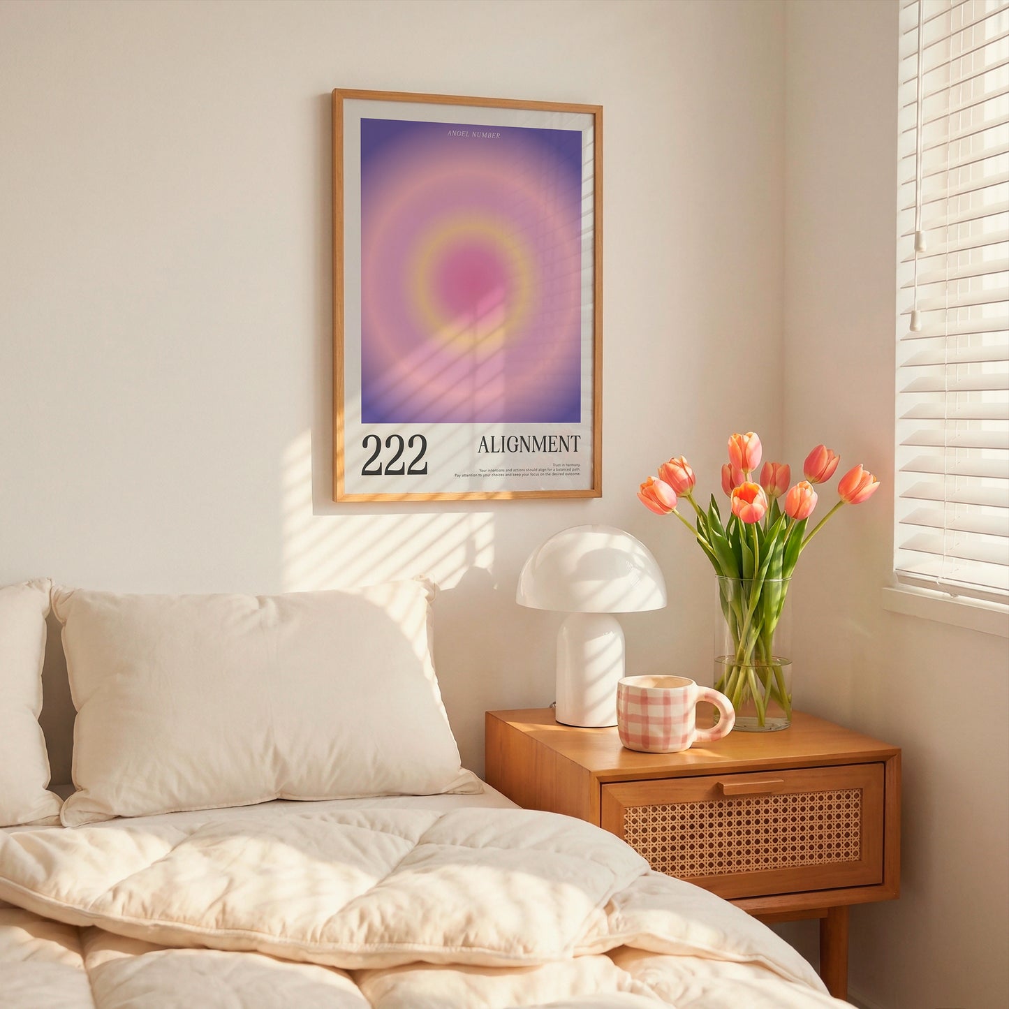 Angel Number Poster 222 Gradient Art - Digital Print