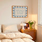 Actually It Is All Fun & Games blue checkered horizontal print in lifestyle bedroom — aesthetic wall decor instant download