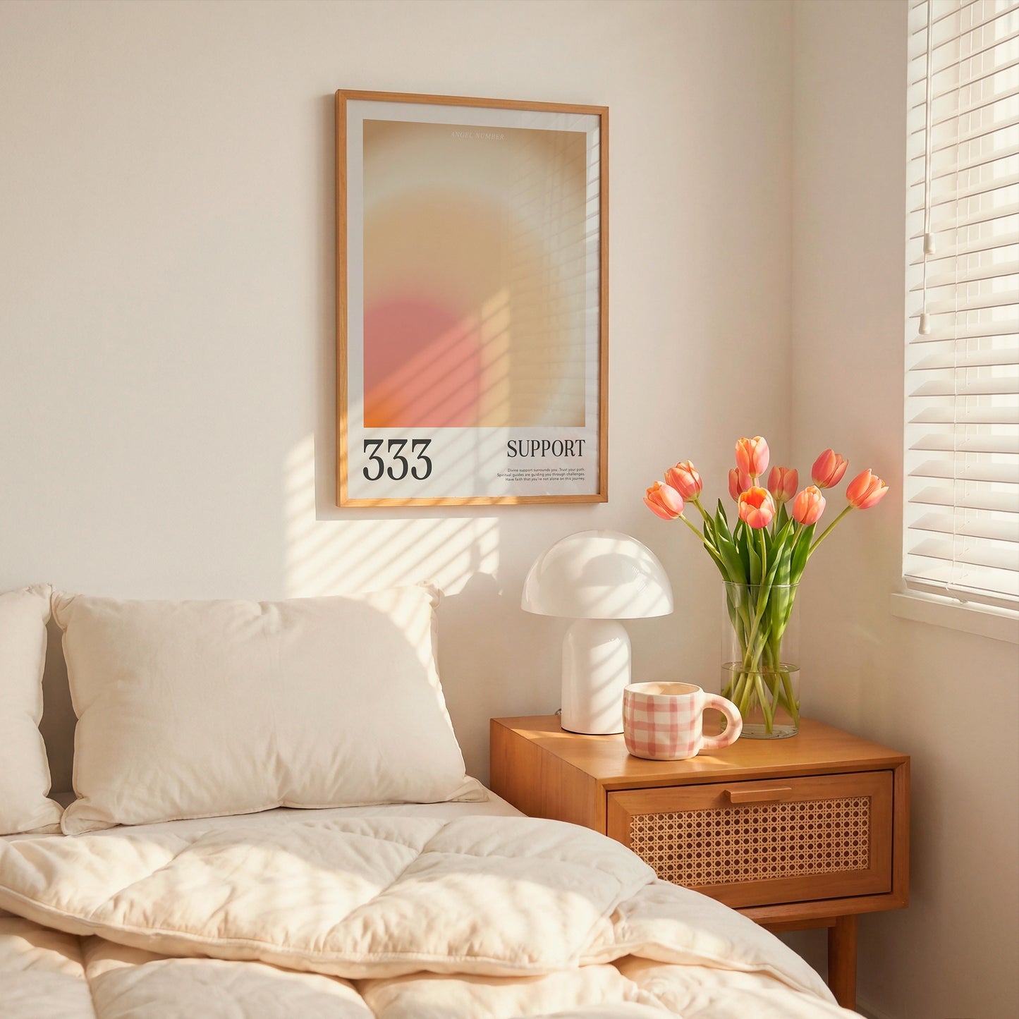 Angel Number Poster 333 Gradient Art - Digital Print