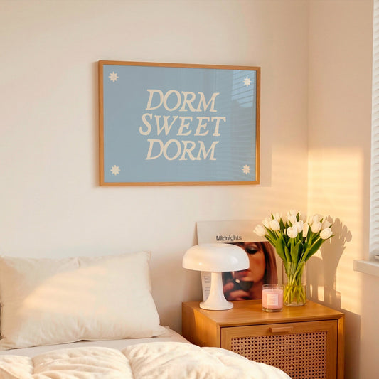Blue Dorm Sweet Dorm Art Print - Digital Print