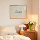 These Are The Good Old Days sage green stripe horizontal print in lifestyle bedroom — aesthetic nostalgic wall decor