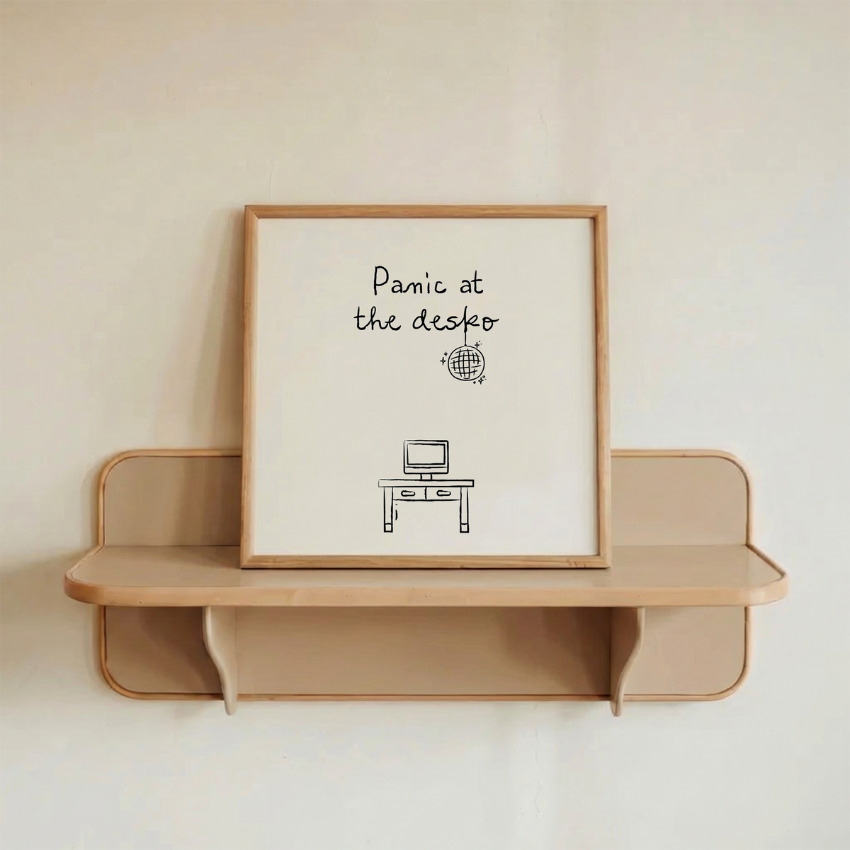 Panic at the Desko | Funny Office Disco Ball Print