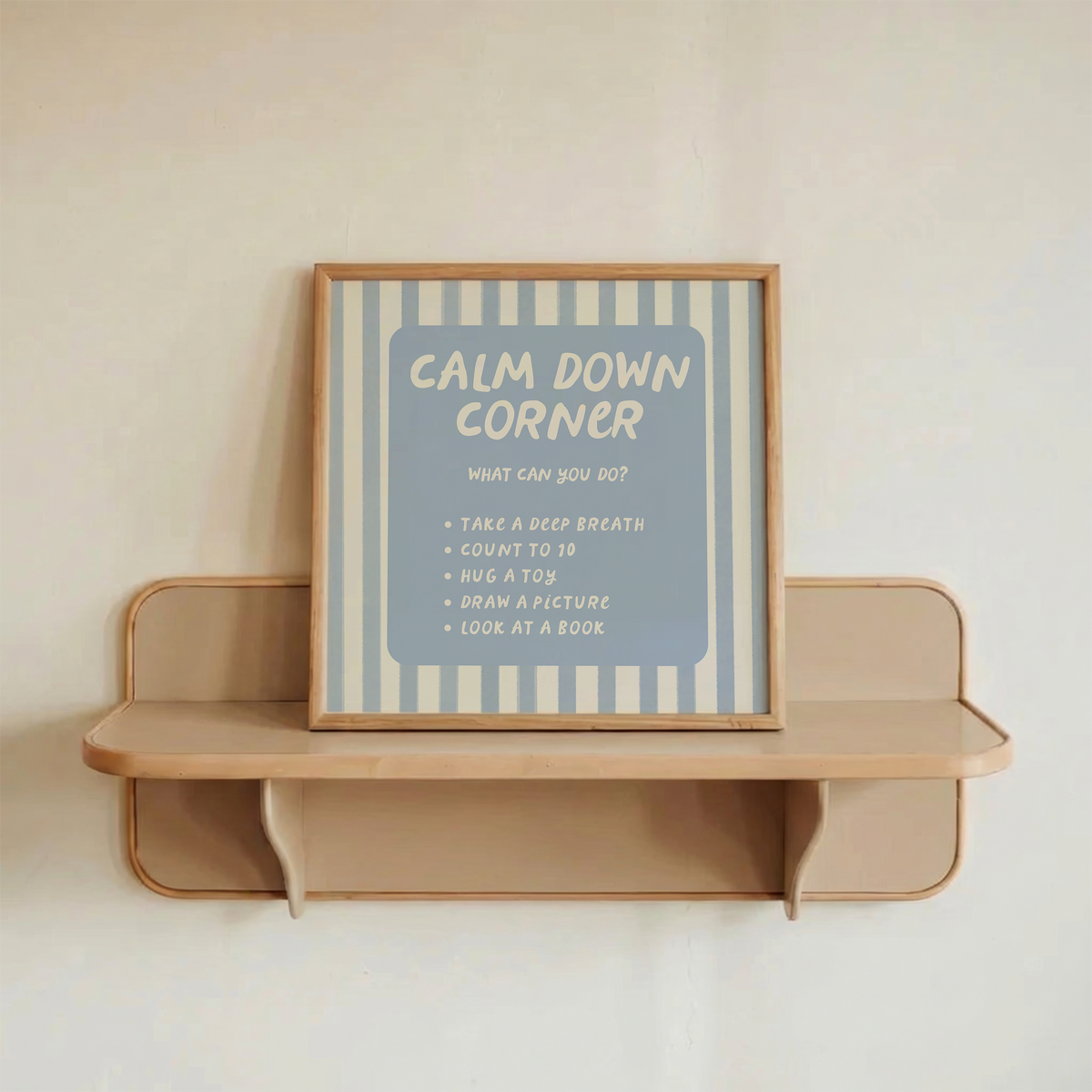 Calm Down Corner Print | Blue Striped