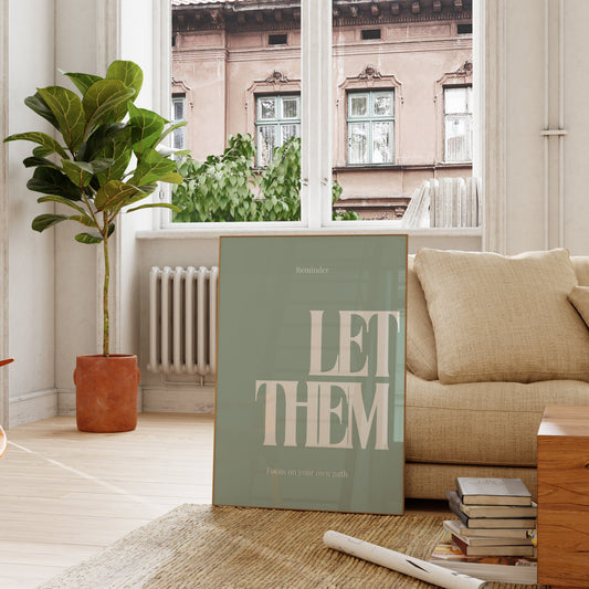 Sage Green " Let Them " Quote Wall Art