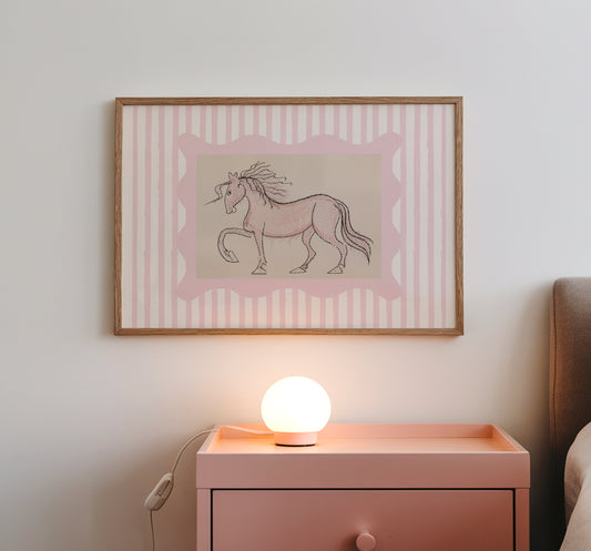 Striped Unicorn Wall Art