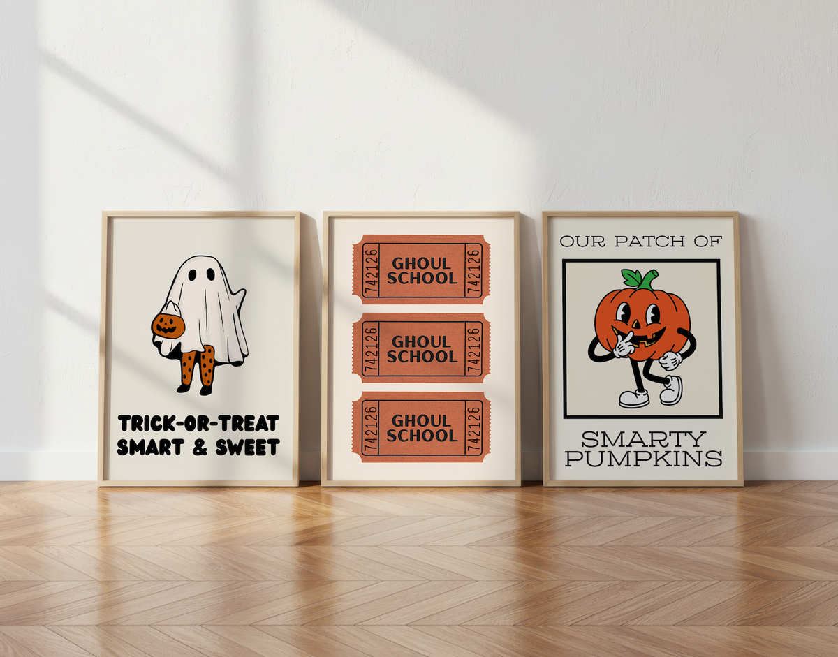 Vintage Halloween Print Set of 3