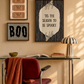 Set of 3 vintage-style Halloween prints: three "Trick or Treat, Admit One" ticket stubs, the word "BOO" in dripping black lettering, and "'Tis the season to be spooky" framed by skeleton hands on black and cream stripes.