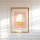 Cute Ice Cream Art Print - Digital Print