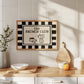 The Brunch Club Black & White Checkered Print -  Digital Print ( Horizontal )