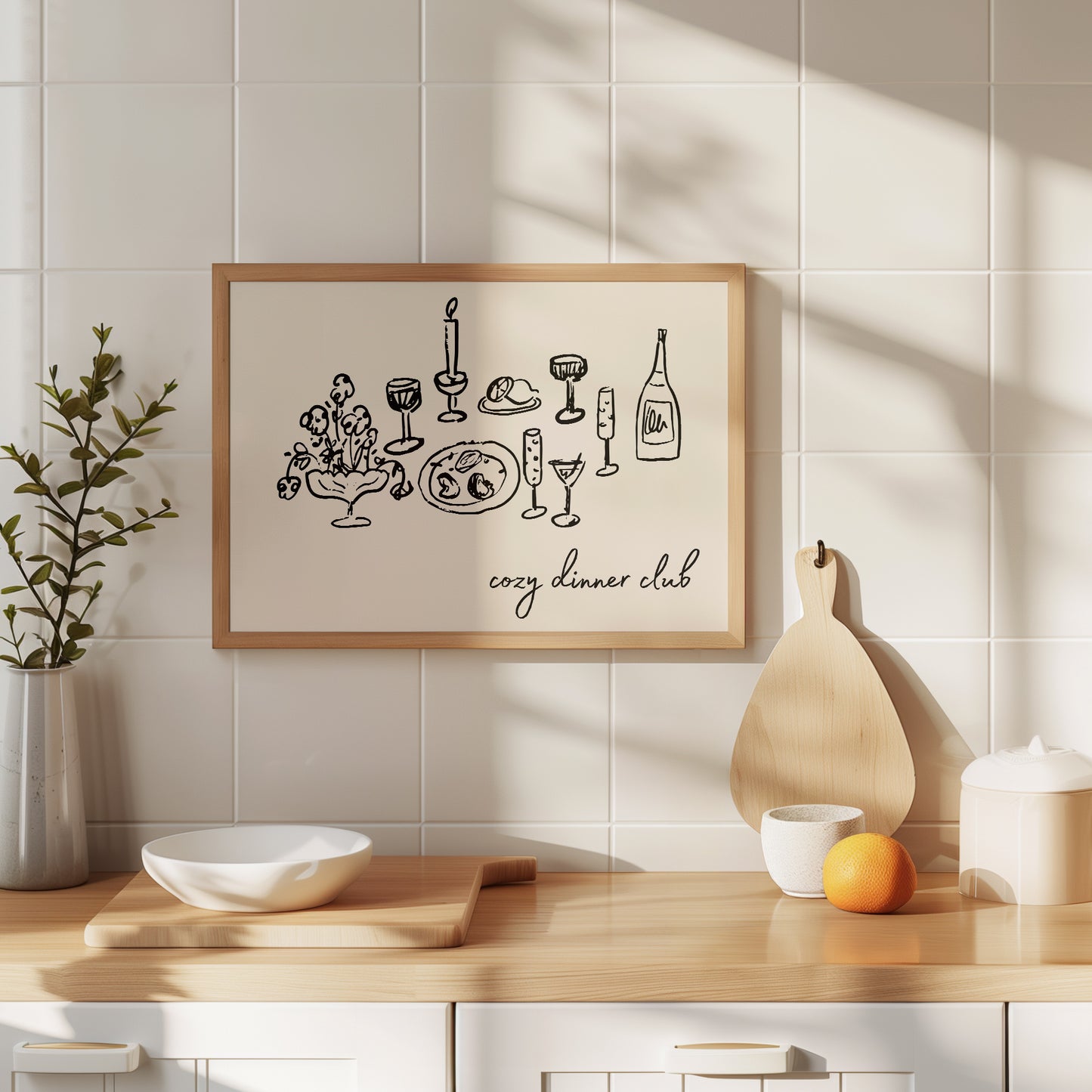 Black Cozy Dinner Club Art - Digital Print