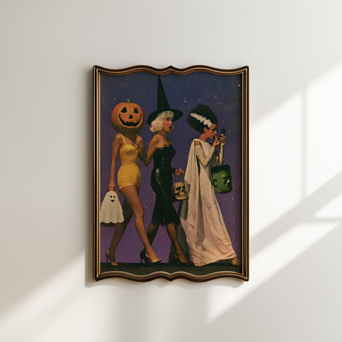 Retro Trick or Treat | Vintage Pin-Up Halloween Print