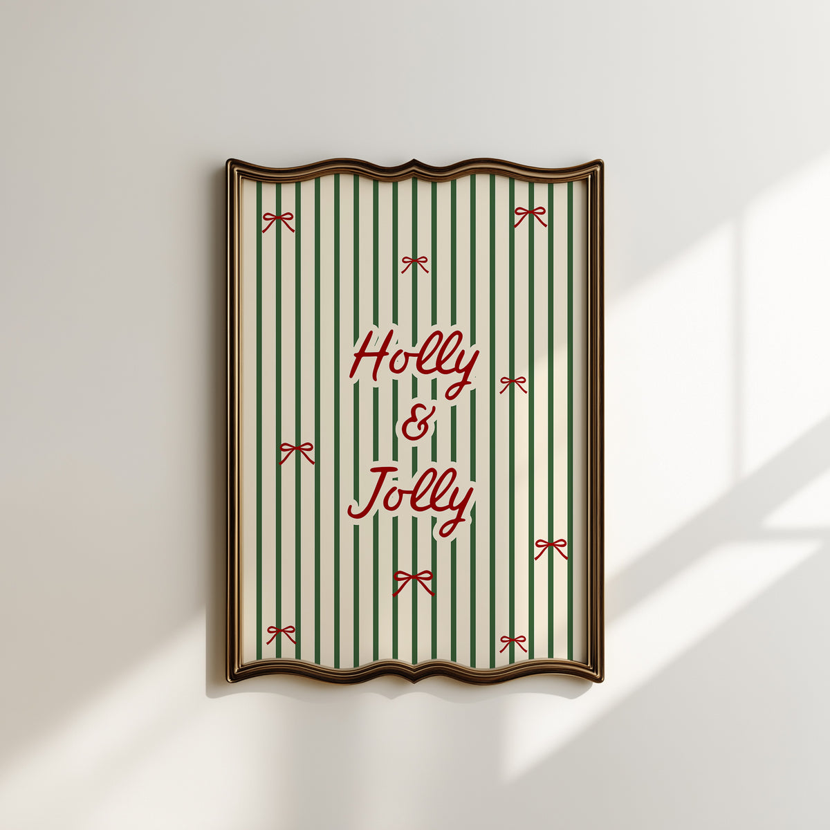 Holly & Jolly | Bow Striped Print