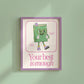Your best is enough retro character classroom art print — positive affirmation teacher poster