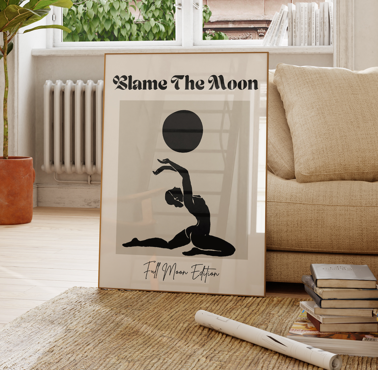 Blame The Moon Typography Wall Print