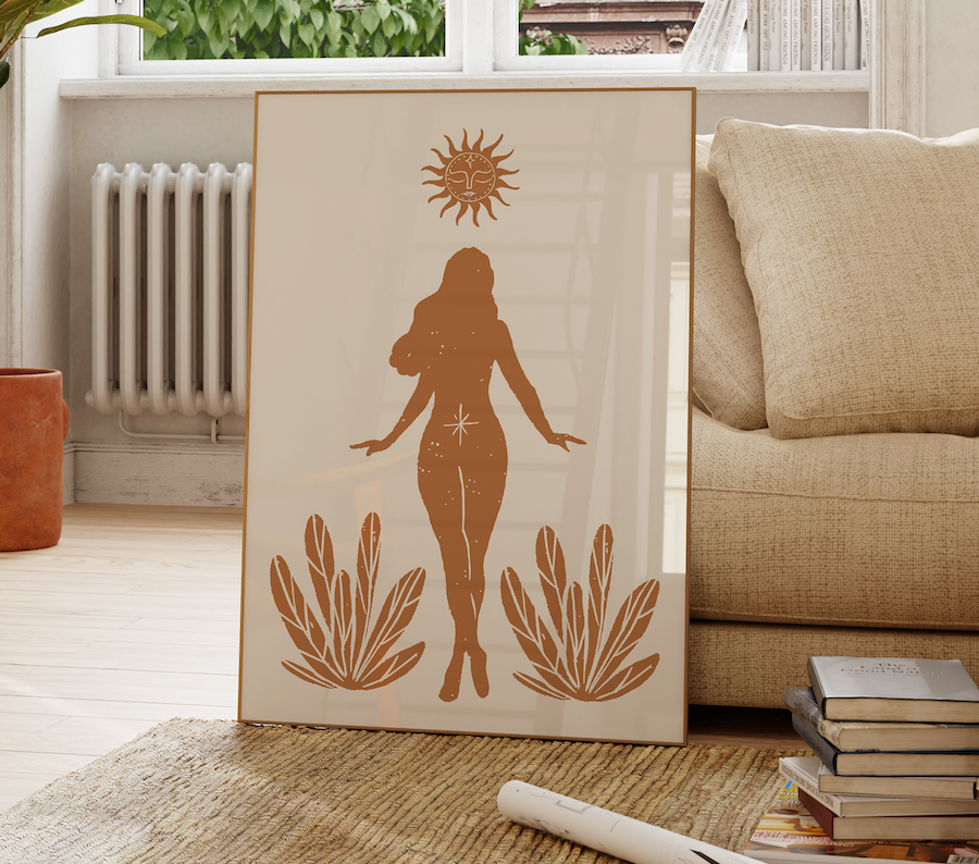 Terra Cotta Boho Goddess Print