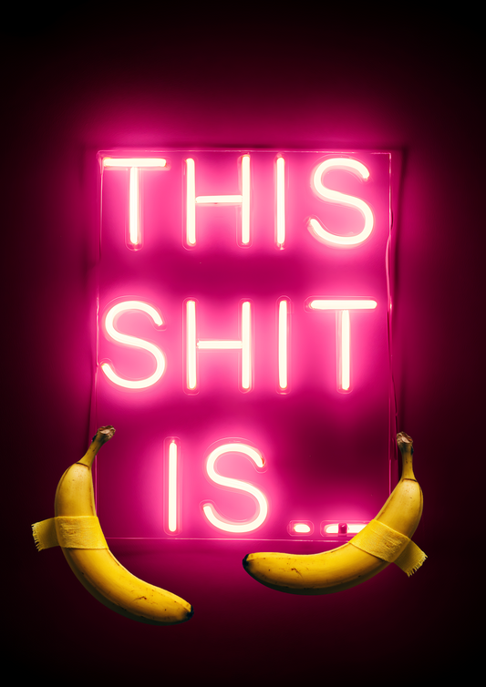 This shit is bananas wall art | banana taped to wall | large art print | living room art | funky decor | dorm room decor
