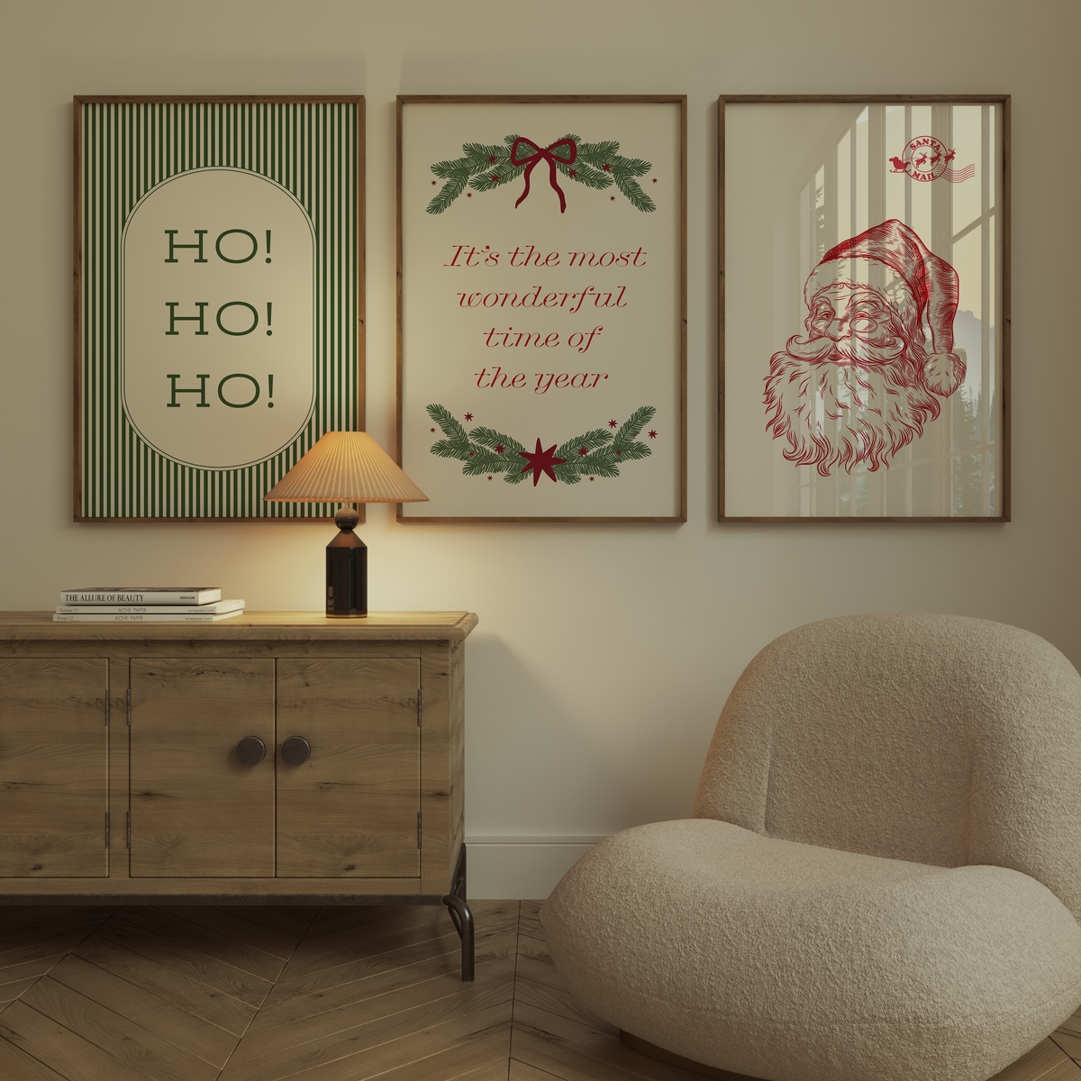 Christmas Print Set of 6 | Vintage Holiday Gallery Wall