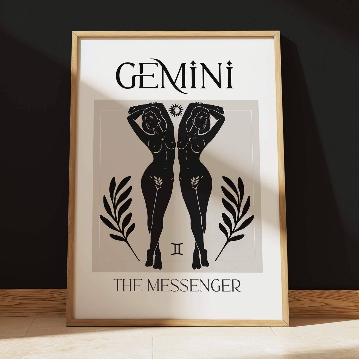 Zodiac Gemini Goddess Wall Art Print, Sun Sign Art