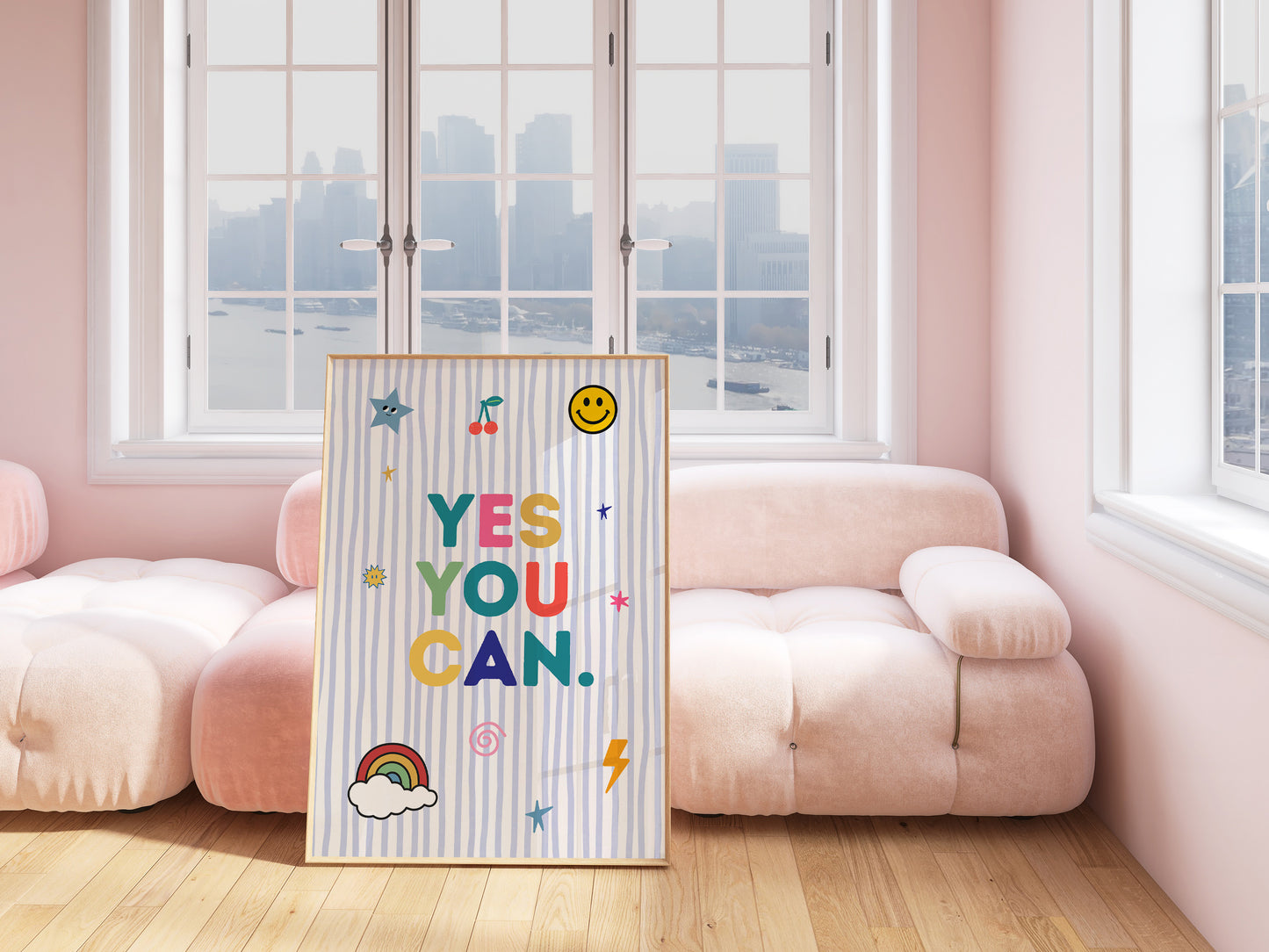 Yes You Can — Colourful Motivational Pennant Print