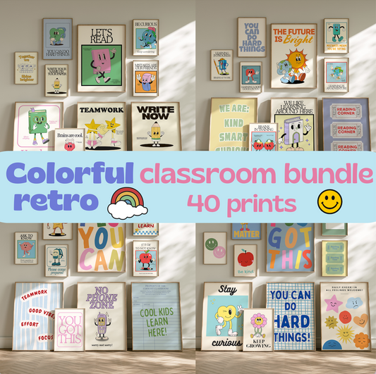 Ultimate Classroom Decor Bundle Set of 40 | Complete Teacher Wall Art Collection - Digital Print