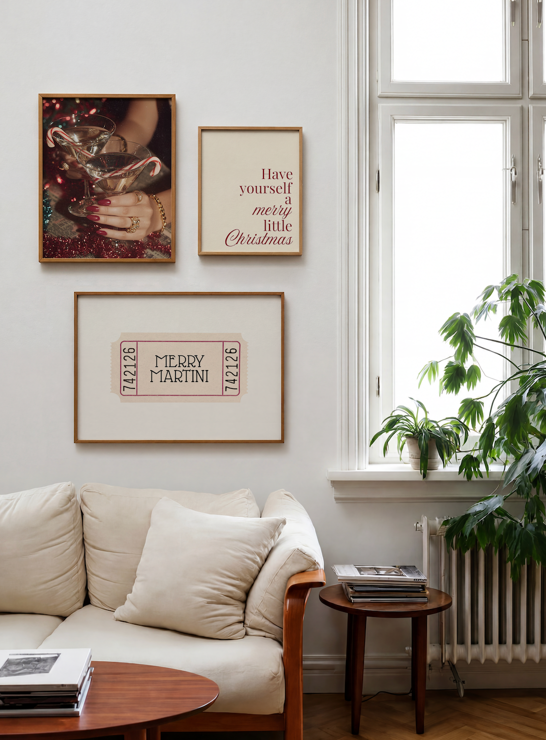 Merry Martini Christmas Gallery Wall Set of 3
