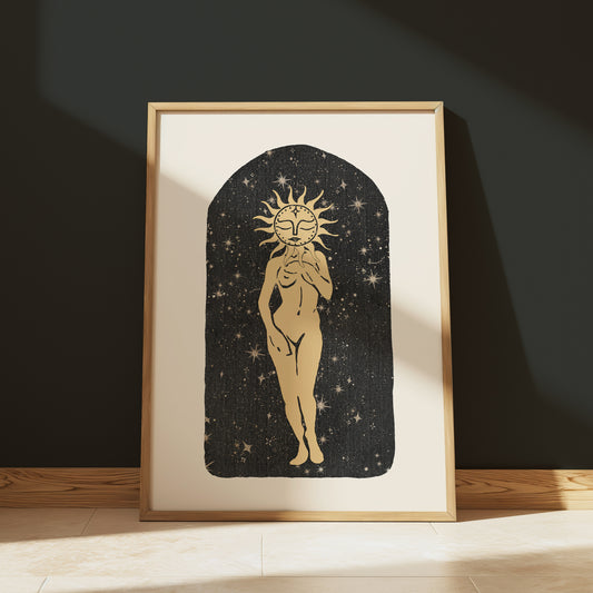 Starry Sun Goddess Sisterhood Spiritual Artwork