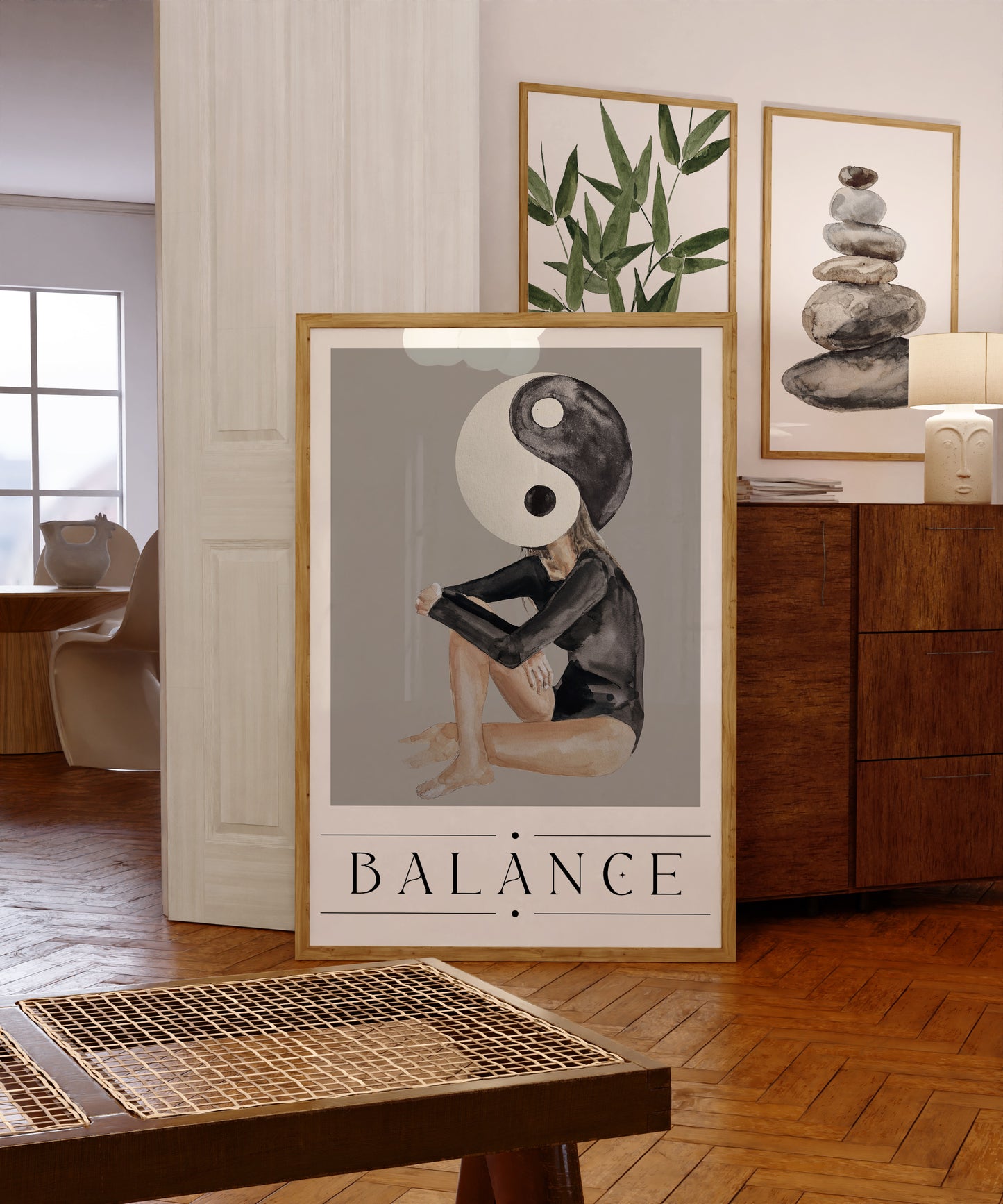 Balance Spiritual Quote Artwork, Ying Yang Wall Art, Spiritual Sayings Poster, Typography Print, Mindfulness Wall Art, Positive Affirmation