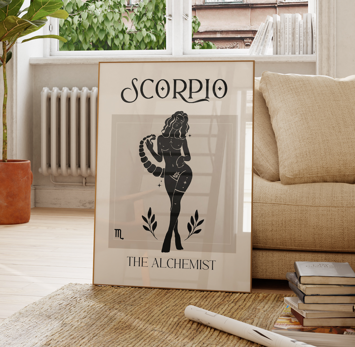 Zodiac Scorpio Goddess Wall Art Print, Sun Sign Art