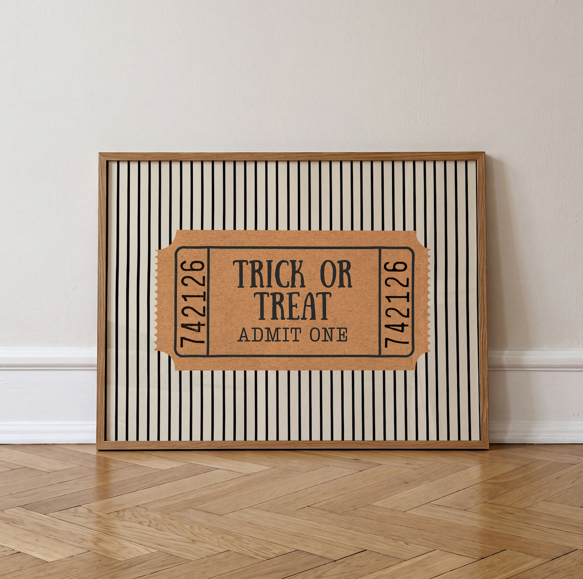 Trick or Treat, Admit One | Vintage Halloween Ticket Print