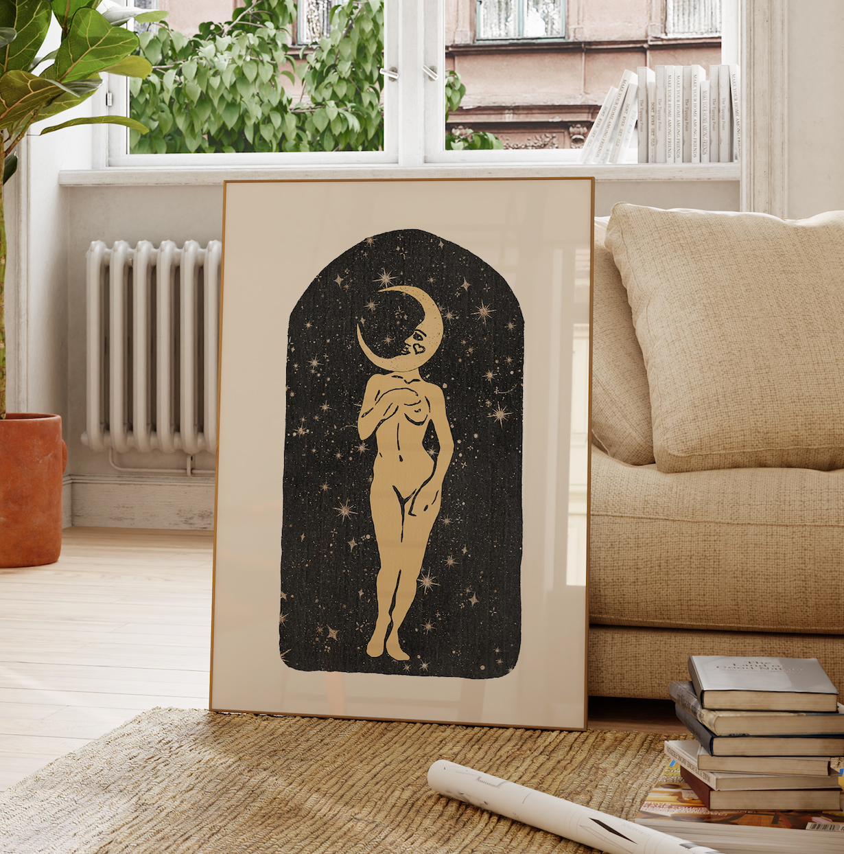 Cosmic Moon Goddess - Digital Print