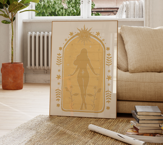 Yellow Sun Goddess Artwork - Digital Print
