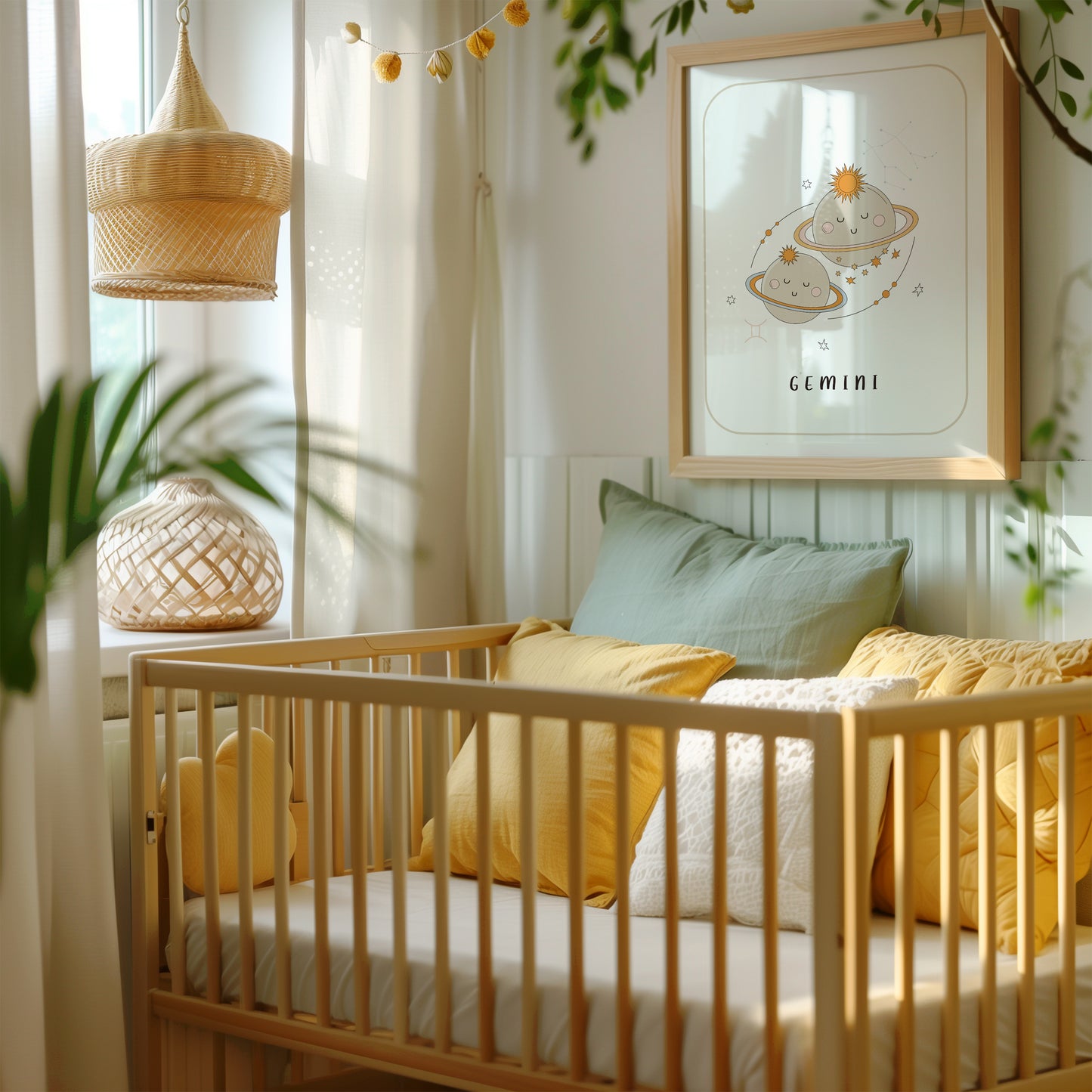 Baby Gemini Nursery Wall Art, Zodiac Nursery Print