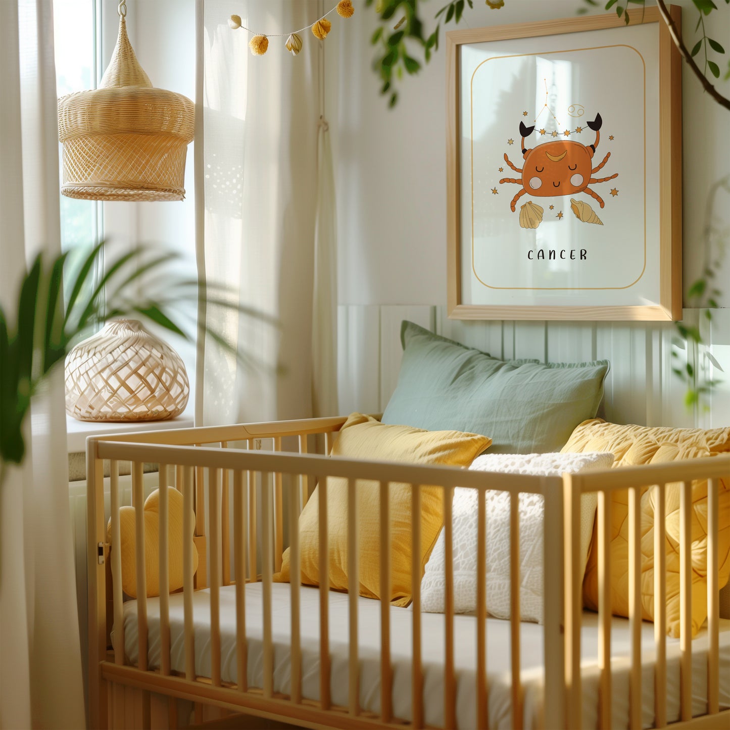 Baby Cancer Nursery Wall Art, Zodiac Nursery Print