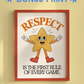 Bonus retro sports print included with the set of 10 P.E. posters, featuring a smiling cartoon character in the same vintage cream, green, and blue palette.