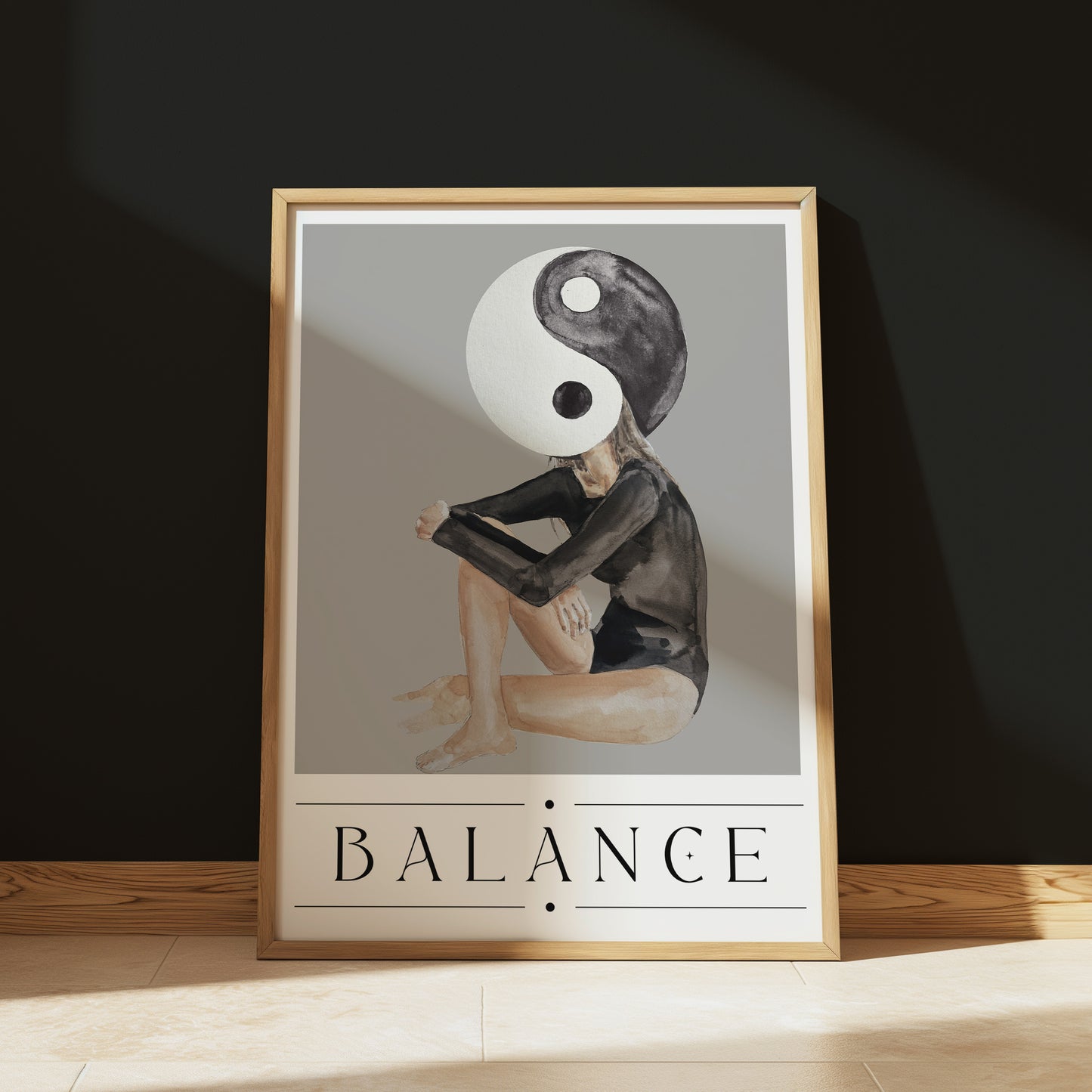 Balance Spiritual Quote Artwork, Ying Yang Wall Art, Spiritual Sayings Poster, Typography Print, Mindfulness Wall Art, Positive Affirmation